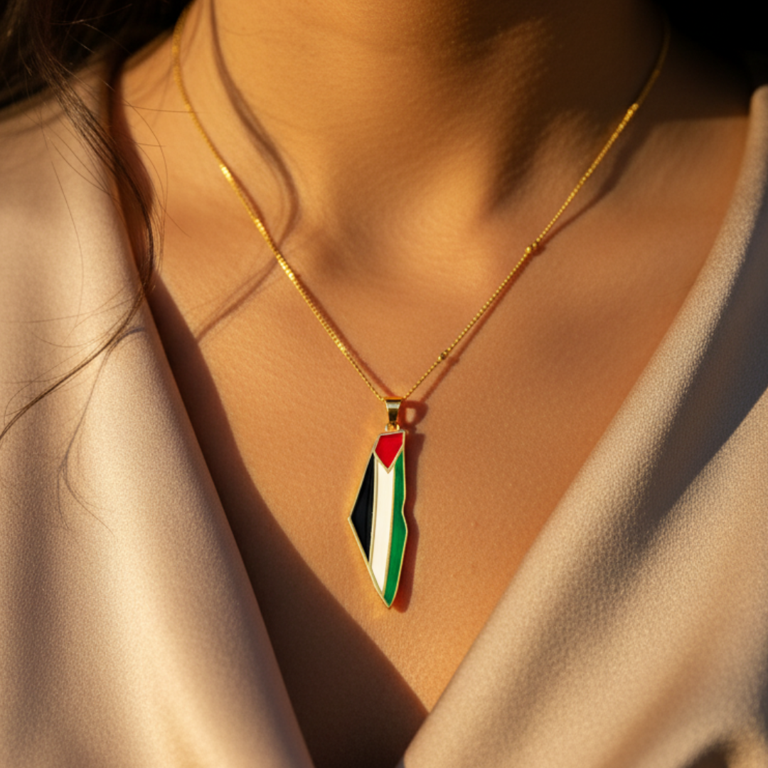 Collier de carte de la fierté palestinienne Qamar
