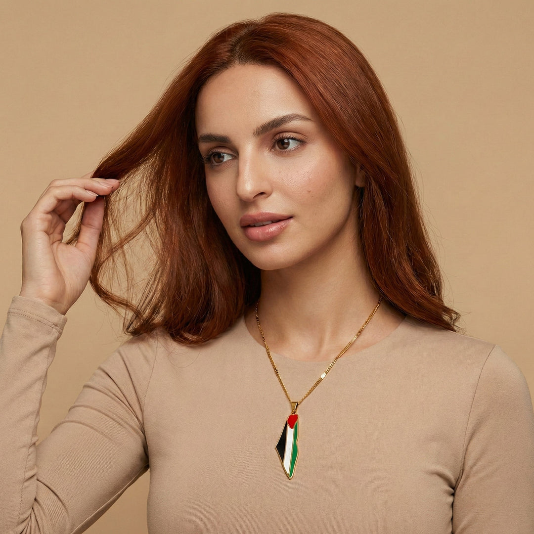 Collier de carte de la fierté palestinienne Qamar