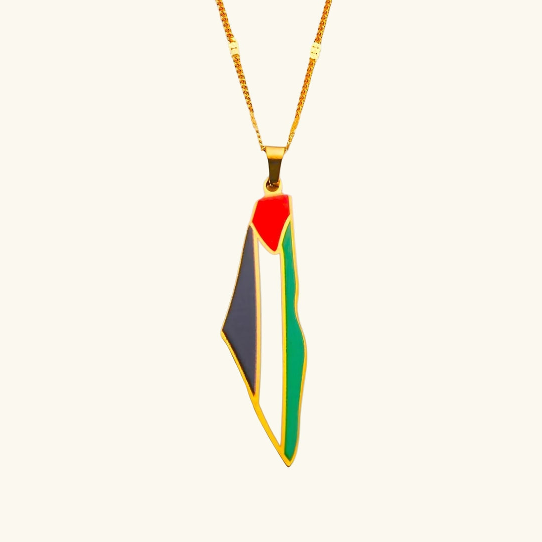 Collier de carte de la fierté palestinienne Qamar