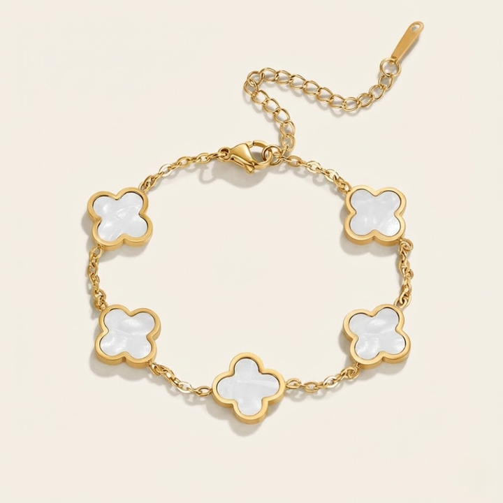 Bracelet trèfle blanc