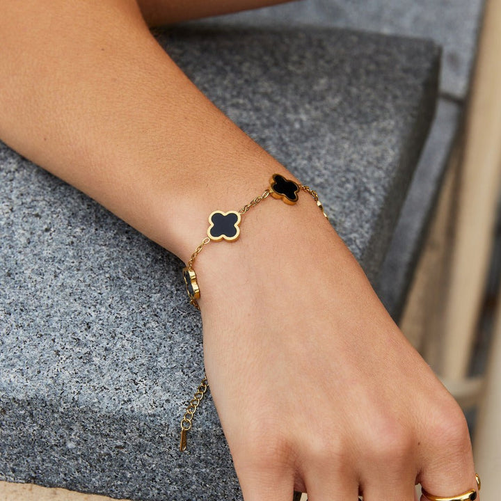 Bracelet trèfle noir